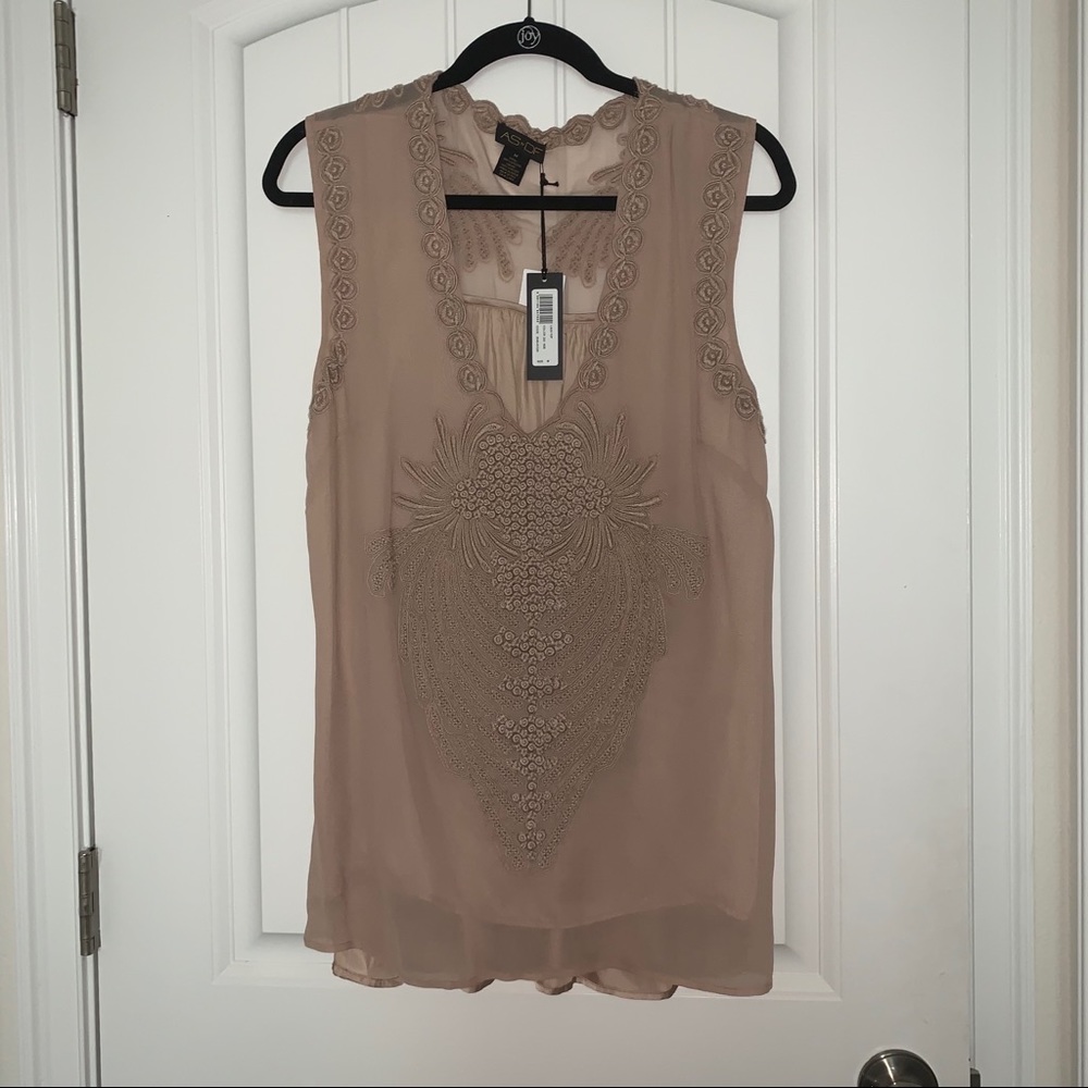 Tan designer tank top